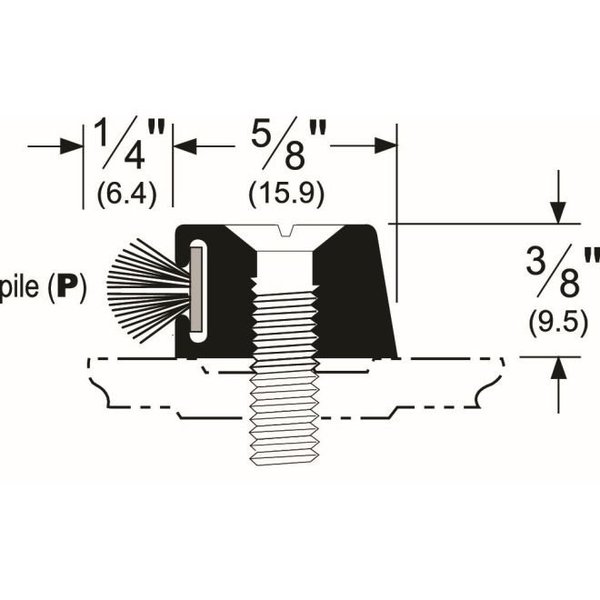 Pemko 184AT36 36" Threshold Stop Strip with ThermoSeal Aluminum 184AT36